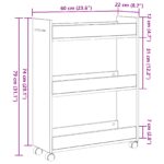 vidaXL Posuvný kabinet Čierny dub 60x22x79 cm Zložené drevo – Obrázok 11