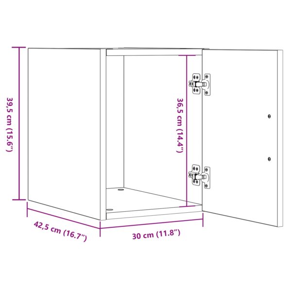 vidaXL Stenná skrinka Staré drevo 30x42.5x40 cm – Obrázok 10