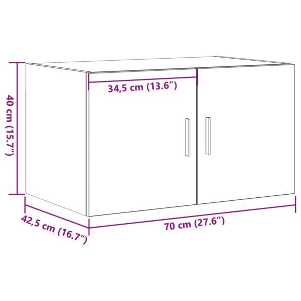 vidaXL Nástenná skrinka Čierny dub 70x42,5x40 cm Kompozitné drevo – Obrázok 11