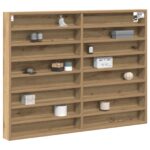 vidaXL Vitrína Kabinet Artisan Dub 100x8,5x75 cm Zložené drevo – Obrázok 3