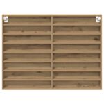 vidaXL Vitrína Kabinet Artisan Dub 100x8,5x75 cm Zložené drevo – Obrázok 6