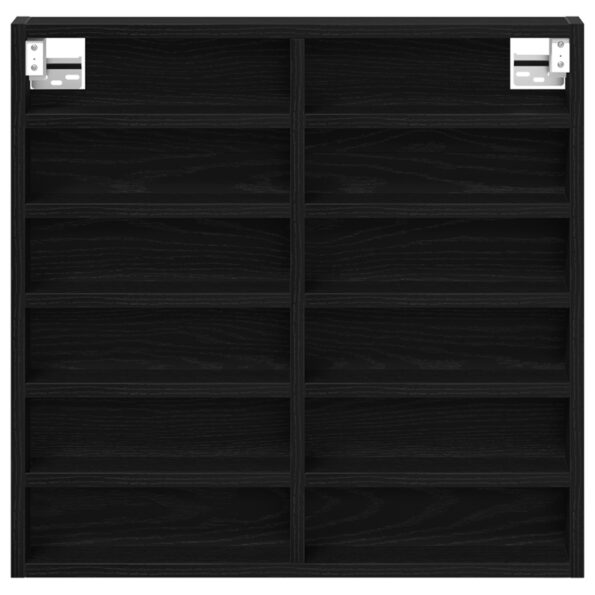 vidaXL Vitrážová skriňa Čierny Dub 60x8,5x58 cm Vyrobené z drevotriesky – Obrázok 6