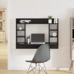 vidaXL Nástenný stôl čierny dub 105x48x75 cm Kompozitné drevo