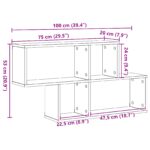 vidaXL Nástenná police Čierny dub 100x20x53 cm z MDF – Obrázok 10
