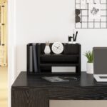 vidaXL organizér na stôl z čierneho dubu 44.5x24x25 cm z lamino dreva