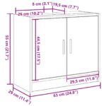 vidaXL Skriňa pod umývadlo Staré drevo 63x29x55 cm – Obrázok 13