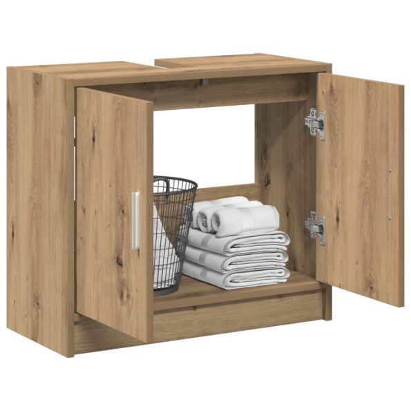 vidaXL Skriňa na umývadlo Dubová dyha 63x29x55 cm Inžinierske drevo – Obrázok 3