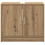 vidaXL Skriňa na umývadlo Dubová dyha 63x29x55 cm Inžinierske drevo – Obrázok 6