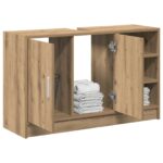 vidaXL Skrinka pod umývadlo Dub 90x29x55 cm Kompozitné drevo – Obrázok 3