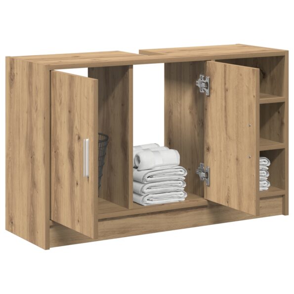 869210_3.jpg vidaXL Skrinka pod umývadlo Dub 90x29x55 cm Kompozitné drevo – Obrázok 3