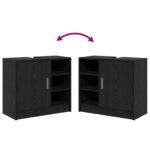 vidaXL Skriňa na umývadlo Čierny dub 63x29x55 cm Inžinierske drevo – Obrázok 13