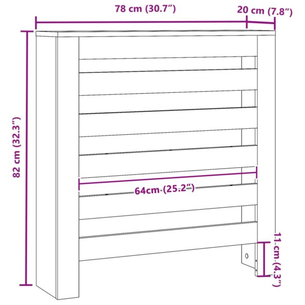 869218_8.jpg vidaXL Kryt na radiátor Čierny dub 78x20x82 cm Inžinierske drevo – Obrázok 8