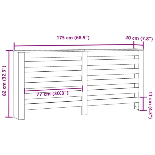 vidaXL Kryt radiátora Čierny dub 175x20x82 cm Inžinierske drevo – Obrázok 8