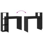 vidaXL Počítačový stôl Čierny dub Inžinierske drevo, dyha čierneho duba – Obrázok 8