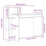 vidaXL Počítačový stôl Čierny dub Inžinierske drevo, dyha čierneho duba – Obrázok 9
