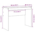 vidaXL Počítačový stôl Sivý sonoma MDF 100 x 40 x 76 cm Jednoduchý – Obrázok 8