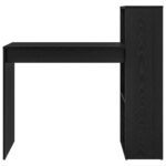 vidaXL písací stôl Čierny dub Drevotriesková doska Malý Úložný priestor – Obrázok 4