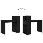 vidaXL písací stôl Čierny dub Drevotriesková doska Malý Úložný priestor – Obrázok 9