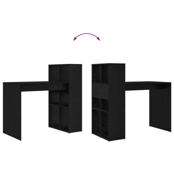 vidaXL písací stôl Čierny dub Drevotriesková doska Malý Úložný priestor – Obrázok 9