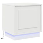 vidaXL Nočný stolík s LED osvetlením Biela 44x34,5x45 cm – Obrázok 2