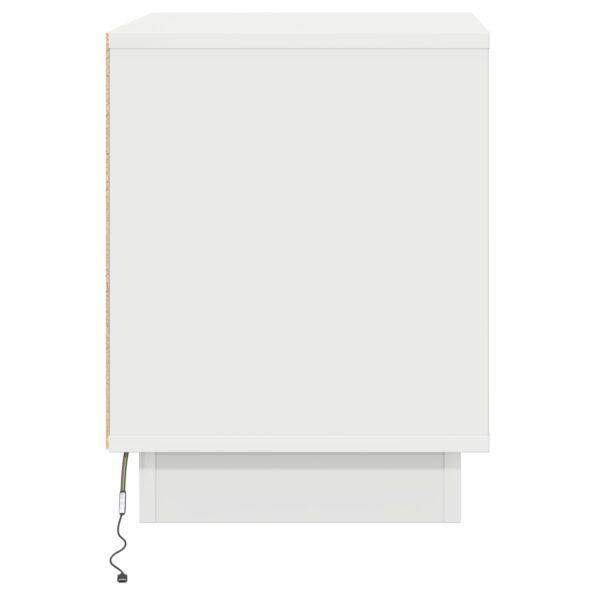 vidaXL Nočný stolík s LED osvetlením Biela 44x34,5x45 cm – Obrázok 7