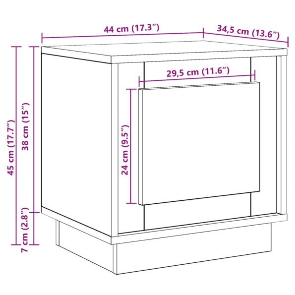 vidaXL Nočný stolík s LED svetlami Šedý Sonoma 44x34,5x45 cm – Obrázok 13