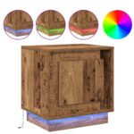 vidaXL Nočný stolík s LED svetlami Stará drevina 44x34,5x45 cm – Obrázok 4