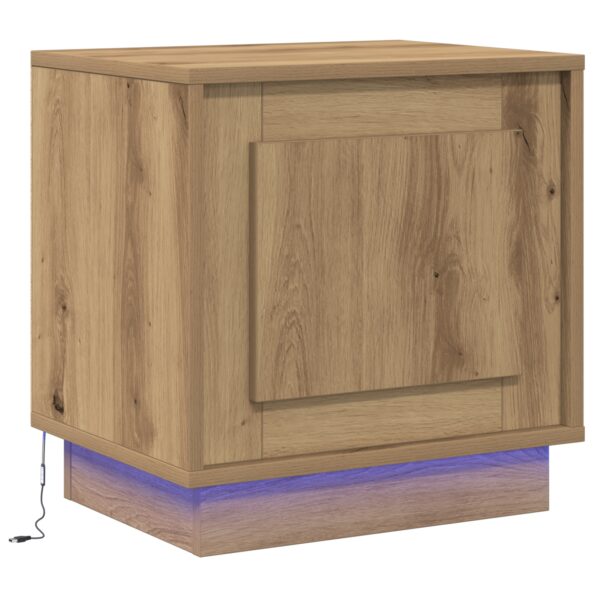 869577_6.jpg vidaXL Nočné Stolíky s LED Svetlami 2 ks Artisan Dub 44x34,5x45 cm – Obrázok 6