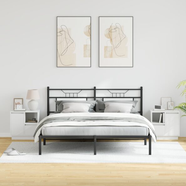 vidaXL Nočné stolíky s LED 2 ks Biela 50x34,5x50 cm – Obrázok 5