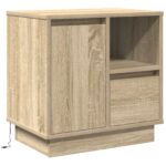 vidaXL Nočný stolík s LED osvetlením Sonoma dub 50x34,5x50 cm – Obrázok 2