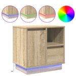 vidaXL Nočný stolík s LED osvetlením Sonoma dub 50x34,5x50 cm – Obrázok 4