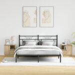 vidaXL Nočné stolíky s LED 2 ks Sonoma dub 50x34,5x50 cm – Obrázok 3