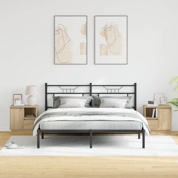 vidaXL Nočné stolíky s LED 2 ks Sonoma dub 50x34,5x50 cm – Obrázok 3