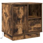 vidaXL Nočné stolíky s LED svetlami 2 ks Dymený dub 50x34,5x50 cm – Obrázok 8