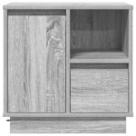 vidaXL Nočný stolík s LED Sivá Sonoma 50x34,5x50 cm – Obrázok 3