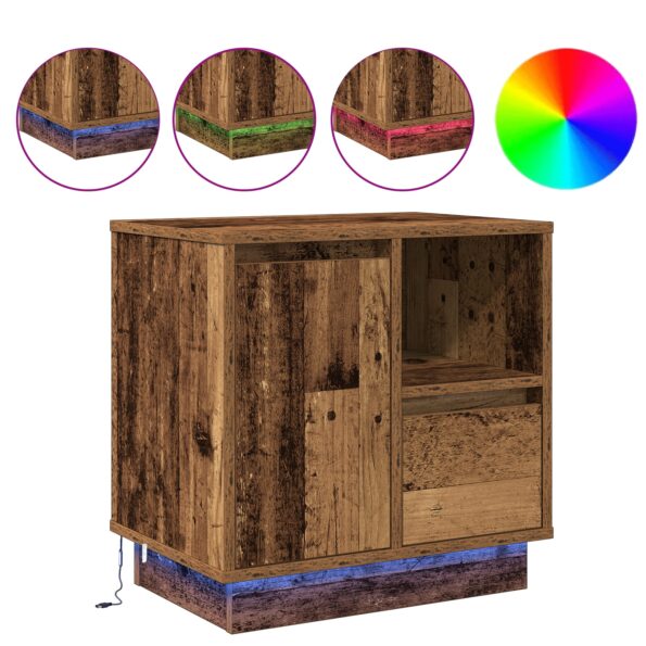 869590_4.jpg vidaXL Nočné stolíky s LED svetlami 2 ks Staré drevo 50x34,5x50 cm – Obrázok 4