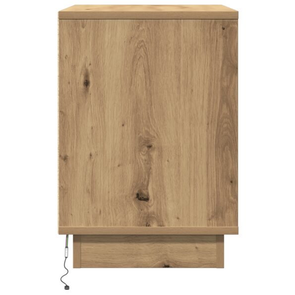 vidaXL Nočný stolík s LED osvetlením, remeselný dub, 50x34,5x50 cm – Obrázok 5