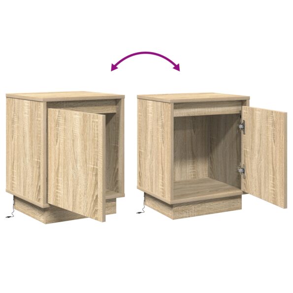 vidaXL Nočný stolík s LED svetlami Sonoma dub 39x34,5x50 cm – Obrázok 12