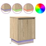 vidaXL Nočný stolík s LED svetlami Sonoma dub 39x34,5x50 cm – Obrázok 4