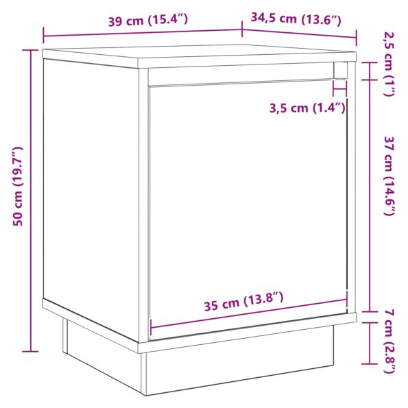 vidaXL Nočný stolík s LED svetlami Beton Sivý 39x34.5x50 cm – Obrázok 13