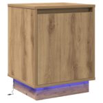 vidaXL Nočné stolíky s LED svetlami 2 ks Artisan Oak 39x34,5x50 cm – Obrázok 7