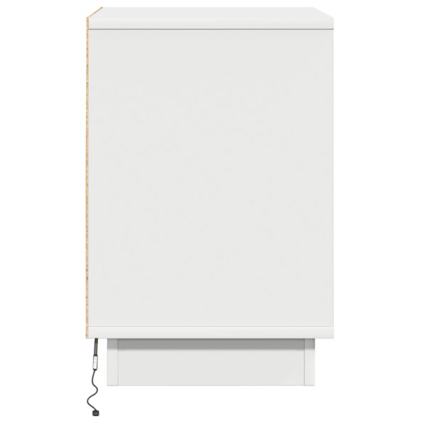 vidaXL Biely nočný stolík s LED svetlami 39x34.5x50 cm – Obrázok 7