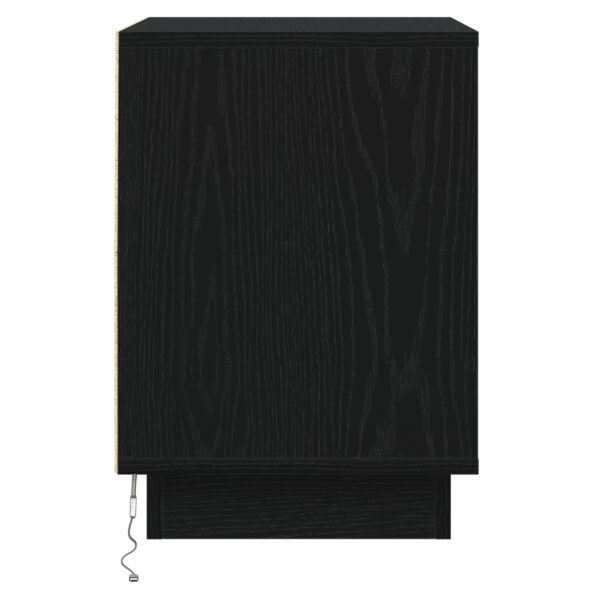 vidaXL Nočný stolík s LED svetlami čierny 39x34.5x50 cm – Obrázok 8