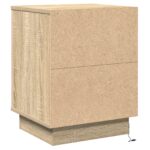 vidaXL Nočné stolíky s LED svetlami 2 ks Sonoma dub 39x34.5x50 cm – Obrázok 10