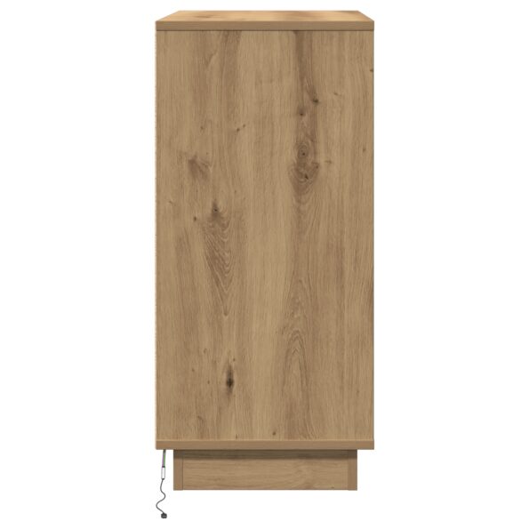 vidaXL Nočný stolík s LED osvetlením, dubový remeselný 71x34,5x75 cm, kompozitné drevo – Obrázok 8