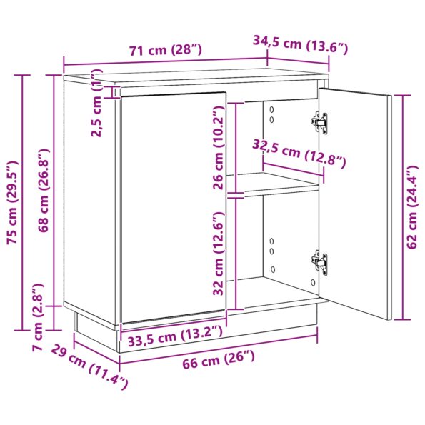 vidaXL LED nočný stolík bielej farby - 71x34,5x75 cm, kompozitné drevo – Obrázok 13