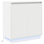 vidaXL LED nočný stolík bielej farby - 71x34,5x75 cm, kompozitné drevo – Obrázok 2