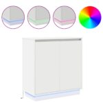 vidaXL LED nočný stolík bielej farby - 71x34,5x75 cm, kompozitné drevo – Obrázok 4