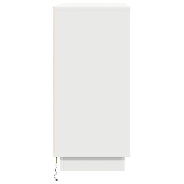 vidaXL LED nočný stolík bielej farby - 71x34,5x75 cm, kompozitné drevo – Obrázok 8