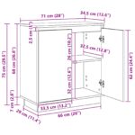 vidaXL Zásuvková komoda s LED, čierny dub, 71x34,5x75 cm, z inžinierovaného dreva – Obrázok 13